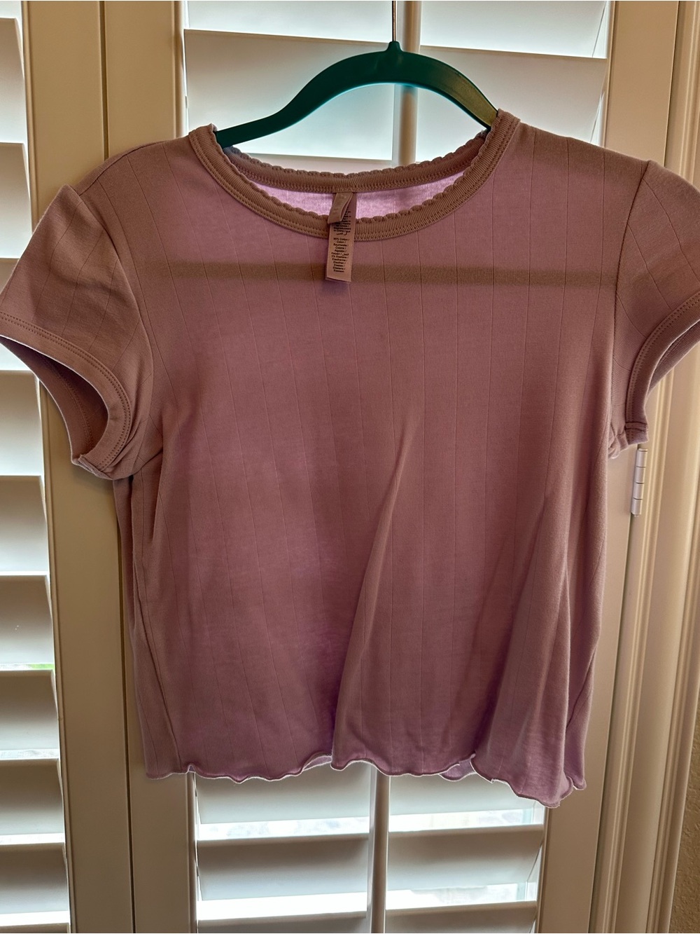 Skims Lavender Short Sleeve Ribbed Tee